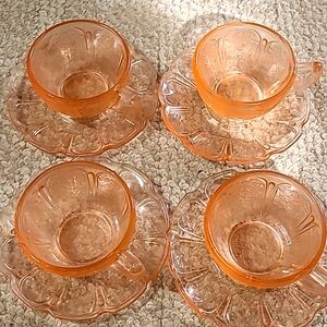 Vintage Depression glass Cherry Blossom
